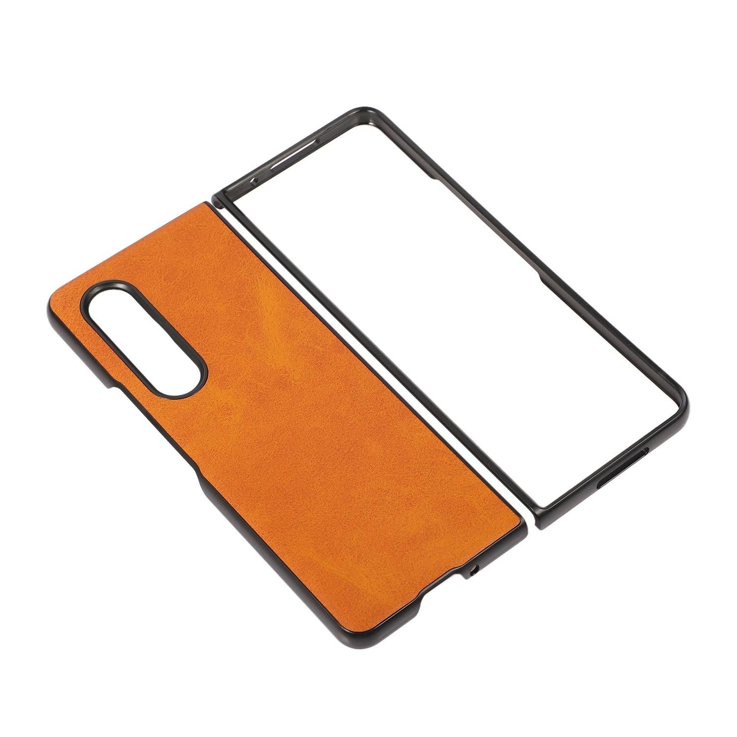 For Samsung Galaxy Z Fold4 5G Dual Tone Calf Texture Shockproof Case - Blue