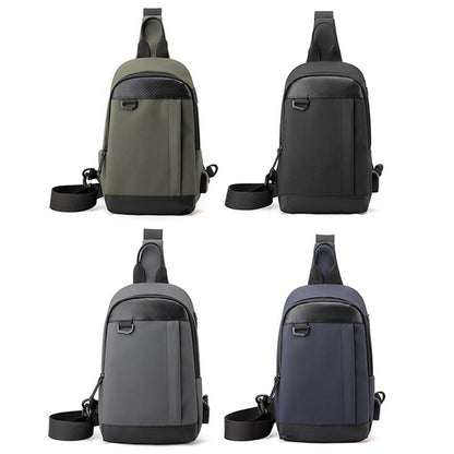 Waterproof Men Chest Bag Multifunctional Shoulder Crossbody For Riding And Casual Use - Dark Blue
