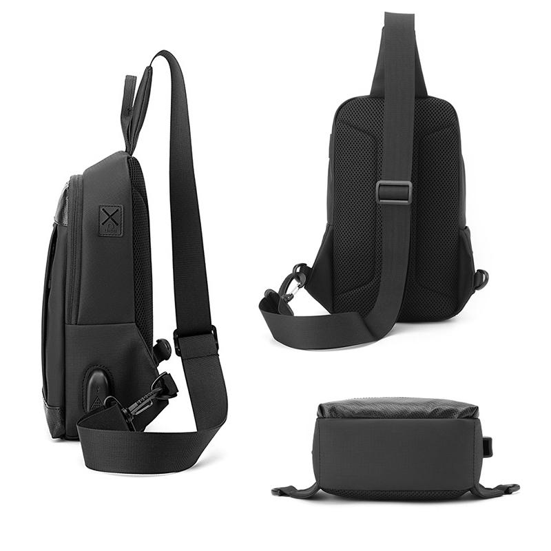 Waterproof Men Chest Bag Multifunctional Shoulder Crossbody For Riding And Casual Use - Dark Blue