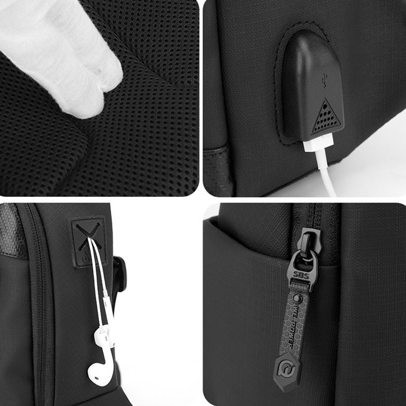 Waterproof Men Chest Bag Multifunctional Shoulder Crossbody For Riding And Casual Use - Dark Blue