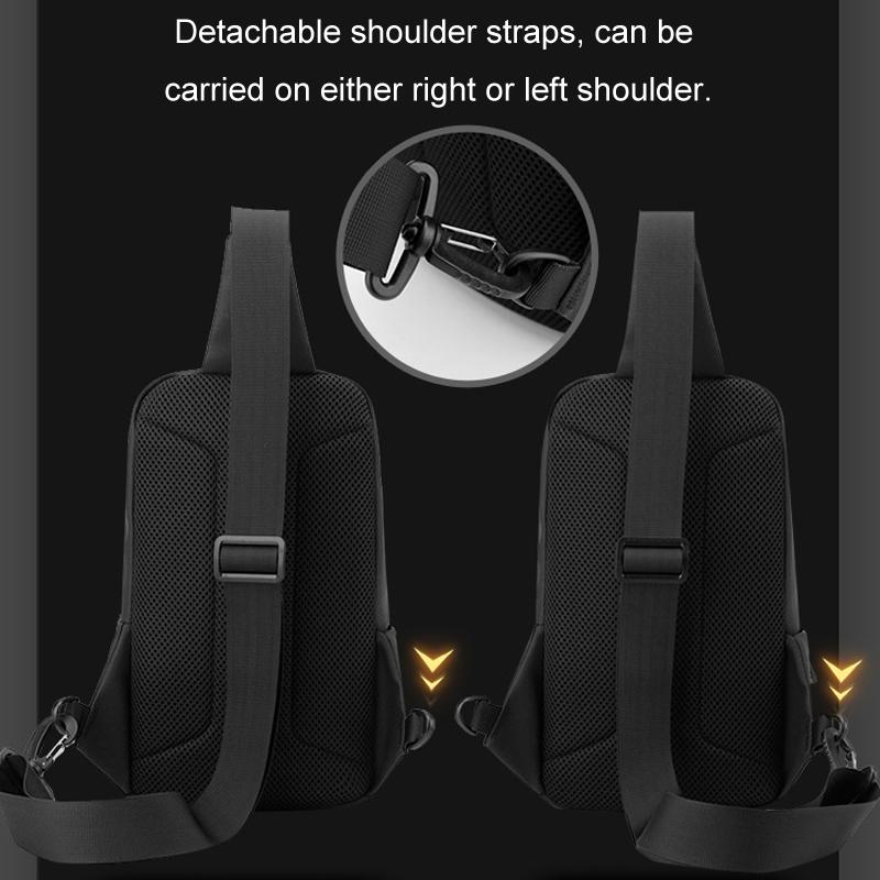 Waterproof Men Chest Bag Multifunctional Shoulder Crossbody For Riding And Casual Use - Dark Blue