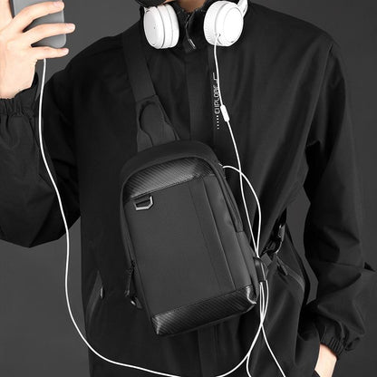 Waterproof Men Chest Bag Multifunctional Shoulder Crossbody For Riding And Casual Use - Dark Blue