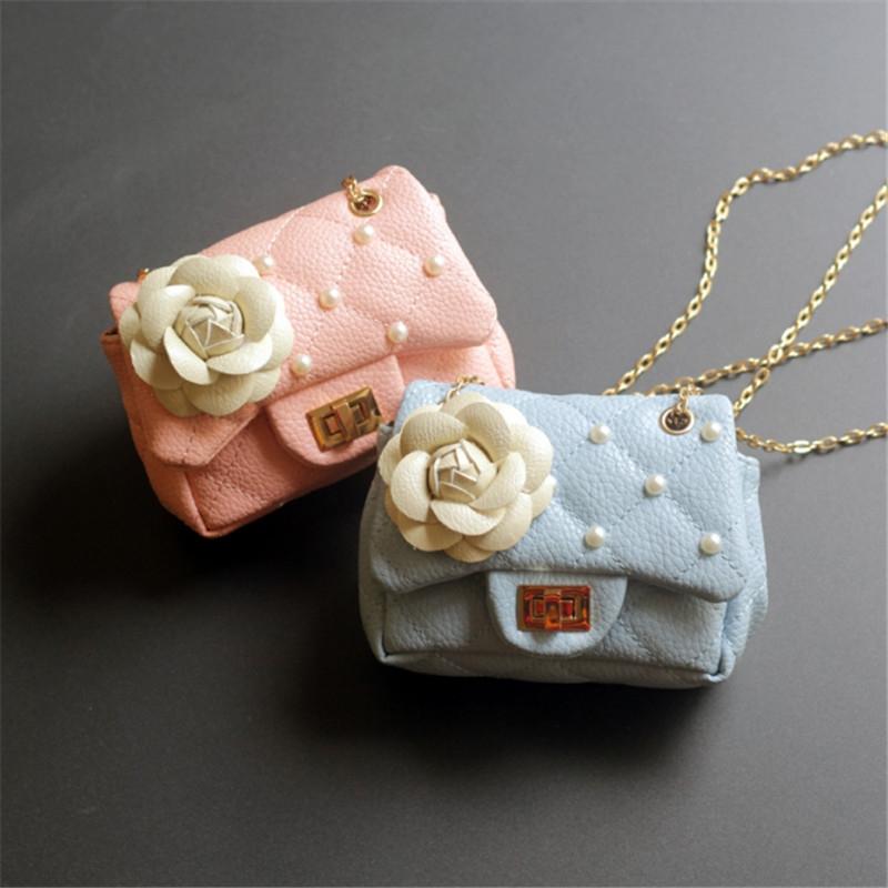 Glitter Flower Chain Kid Shoulder Bag - Yellow