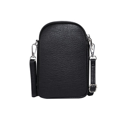 Litchi Texture Phone Crossbody Bag Leather Case For 5.5 Inch - 7.2 Inch Phones - Green