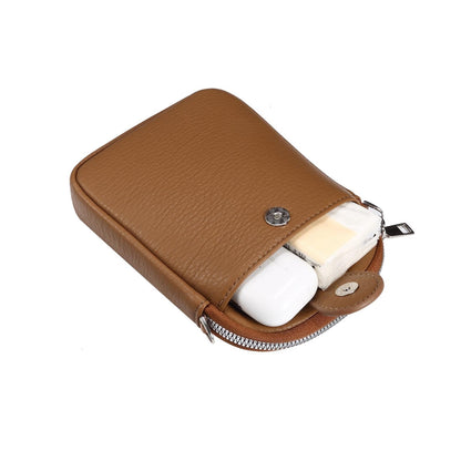 Litchi Texture Phone Crossbody Bag Leather Case For 5.5 Inch - 7.2 Inch Phones - Green
