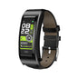 Bluetooth Sleep Heart Monitor Bracelet - B7 - Black + Black Leather Belt