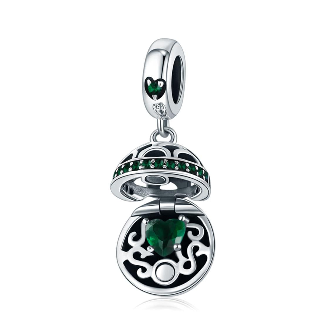 925 Sterling Silver Surprise Love Pendant For Diy Bracelets & Necklaces - Blue