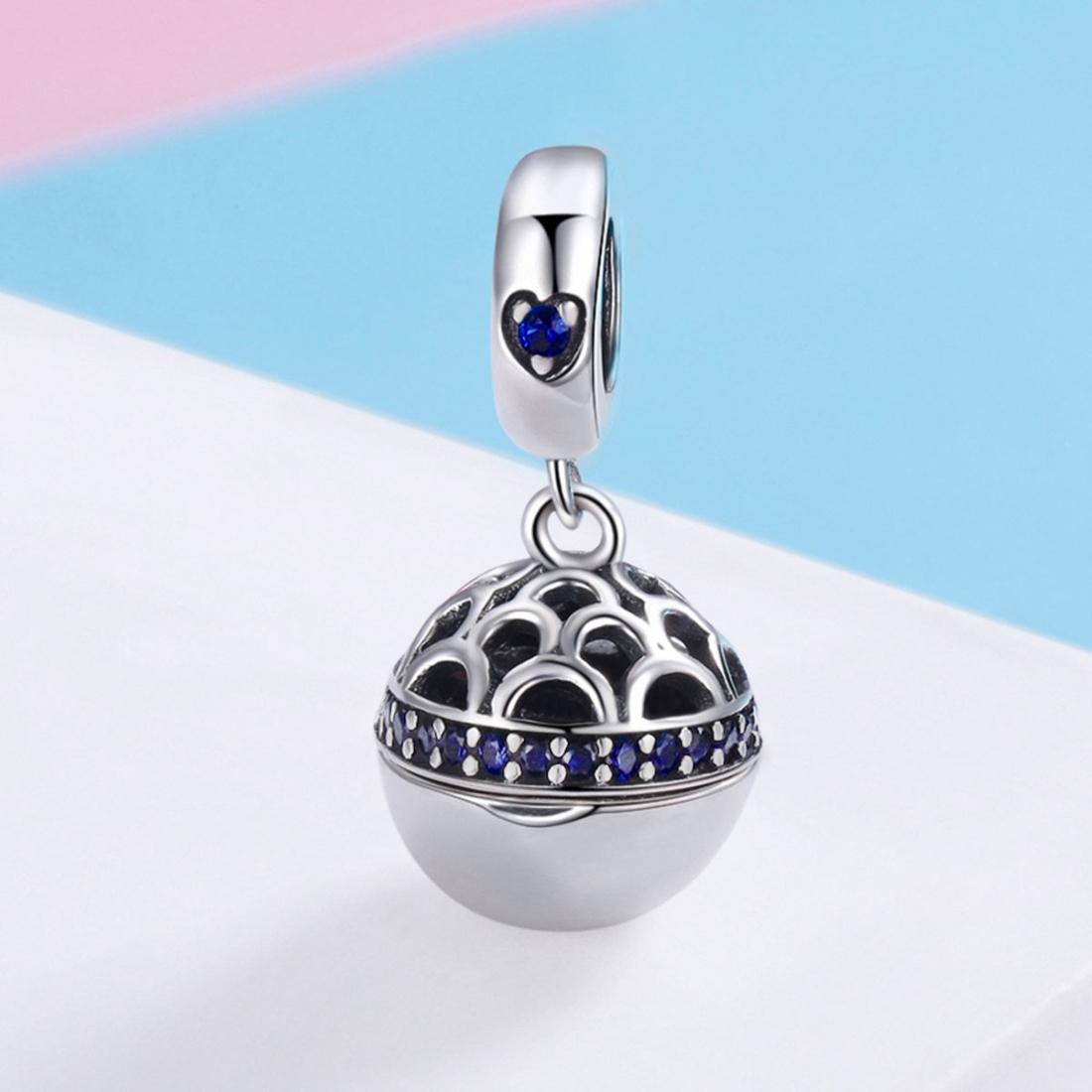 925 Sterling Silver Surprise Love Pendant For Diy Bracelets & Necklaces - Blue