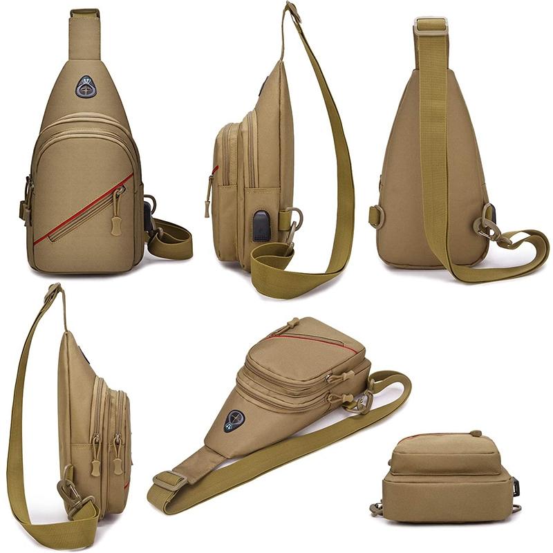 Men Oxford Cloth Crossbody Chest Bag Outdoor Leisure Single Shoulder Bag - Au Digital