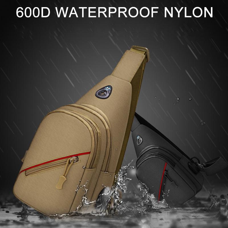 Men Oxford Cloth Crossbody Chest Bag Outdoor Leisure Single Shoulder Bag - Au Digital