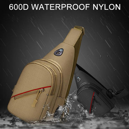 Men Oxford Cloth Crossbody Chest Bag Outdoor Leisure Single Shoulder Bag - Au Digital
