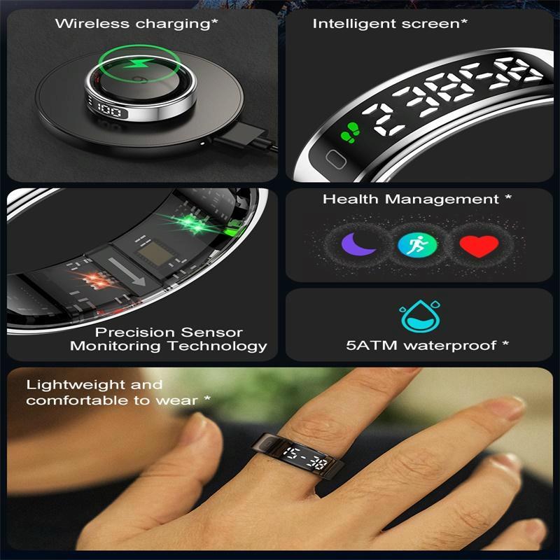 12 Size R11 Smart Ring Heart Rate Oxygen Sleep Sports - Silver