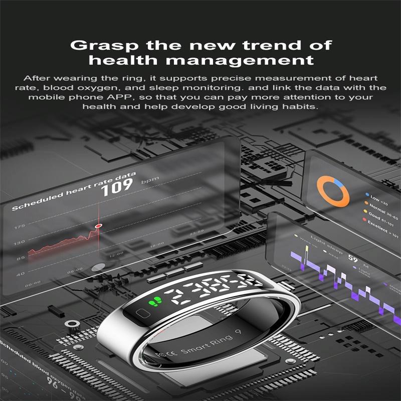 12 Size R11 Smart Ring Heart Rate Oxygen Sleep Sports - Silver
