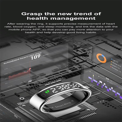 12 Size R11 Smart Ring Heart Rate Oxygen Sleep Sports - Silver