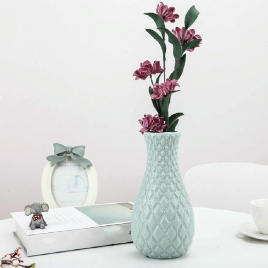 Hydroponic Plastic Vase For Dry And Wet Flower Arrangements - Desktop Furnishings - Blue