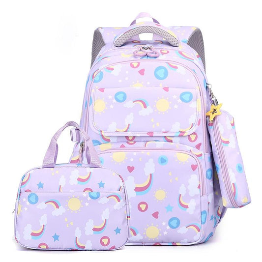 Kids Backpack Set With Lunch Bag & Pencil Case - 3 In 1 - Purple