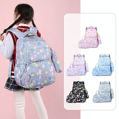 Kids Backpack Set With Lunch Bag & Pencil Case - 3 In 1 - Purple