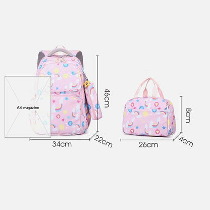 Kids Backpack Set With Lunch Bag & Pencil Case - 3 In 1 - Purple