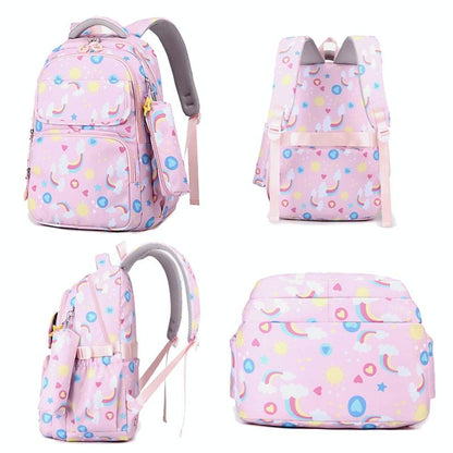 Kids Backpack Set With Lunch Bag & Pencil Case - 3 In 1 - Purple
