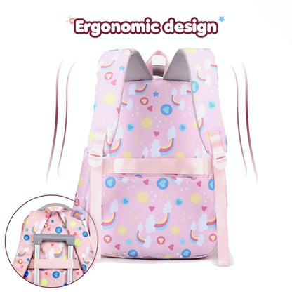 Kids Backpack Set With Lunch Bag & Pencil Case - 3 In 1 - Purple