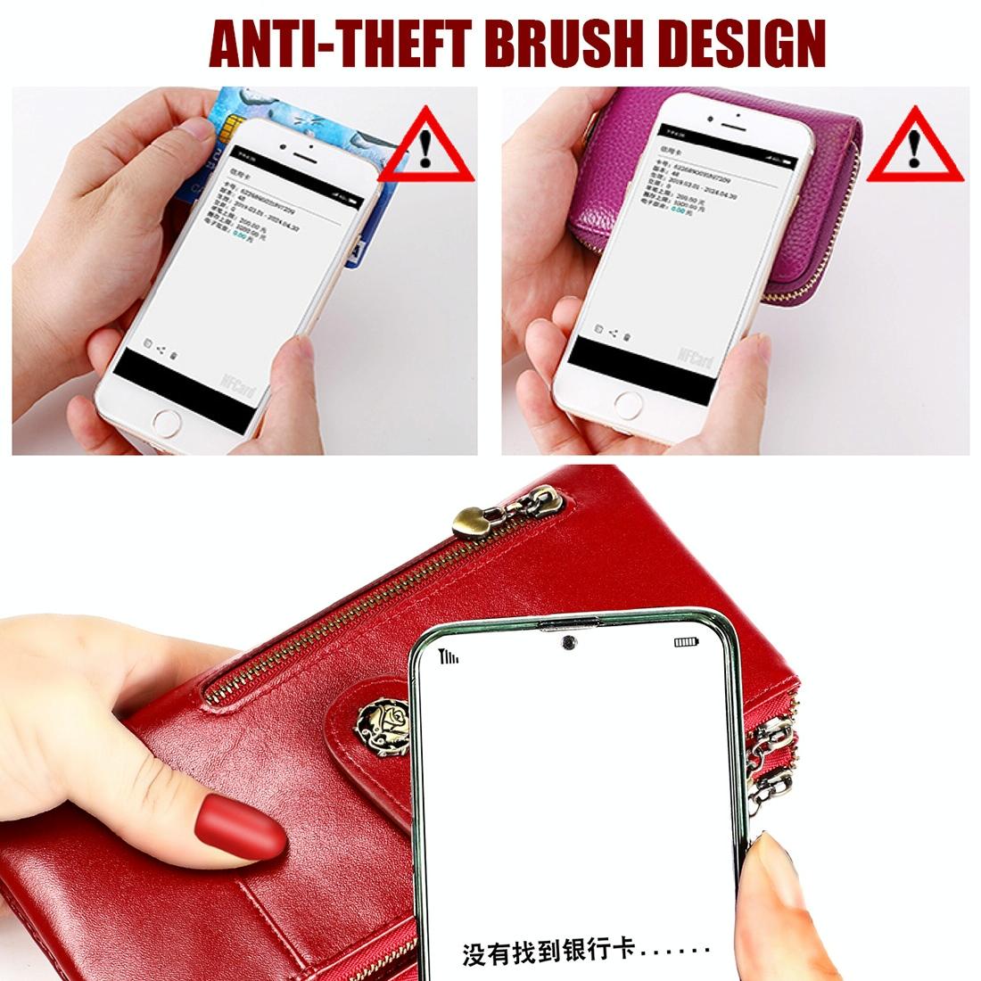 Vintage Rfid Leather Wallet with Card Slots for Women - Green