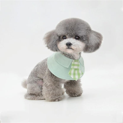 Pet Shawl Scarf Saliva Towel Dog Clothes Accessories - Size S - Pink