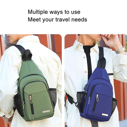 Men Oxford Cloth Chest Bag Casual Crossbody Shoulder Backpack - Light Grey