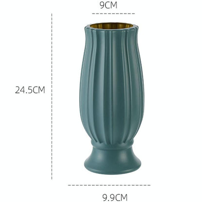 Soft Dried Flower Vase Arrangement For Living Room Decor - Light Green