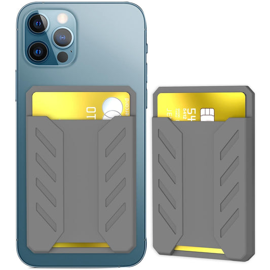 Silicone Adhesive Card Case For Mobile Phones - Gray