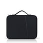 Leather Portable Bag with Cloth Texture - Black