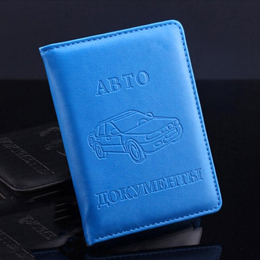 Stylish Pu Leather Driving License Holder Wallet - Blue