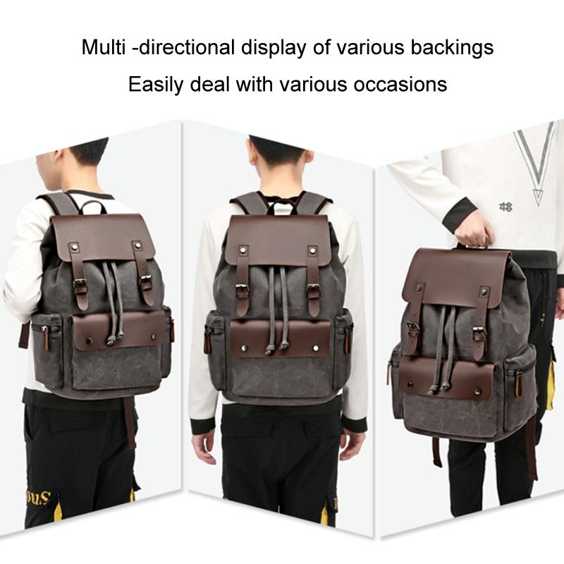 Student Canvas Backpack - Compact and Stylish - Navy