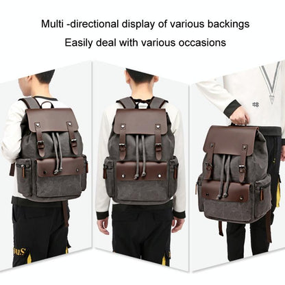 Student Canvas Backpack - Compact and Stylish - Navy