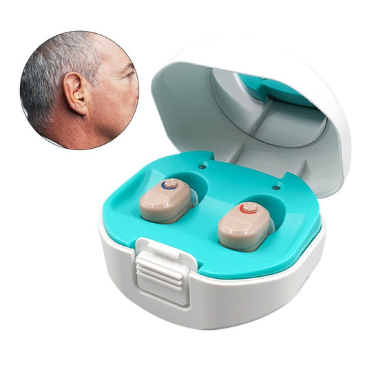 Wireless On Ear Hearing Aid With Charging Case - Skin Colour