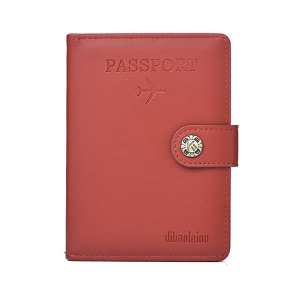 Multi Functional Passport Case With Buckle Dibaoleiou Pu Leather - Black