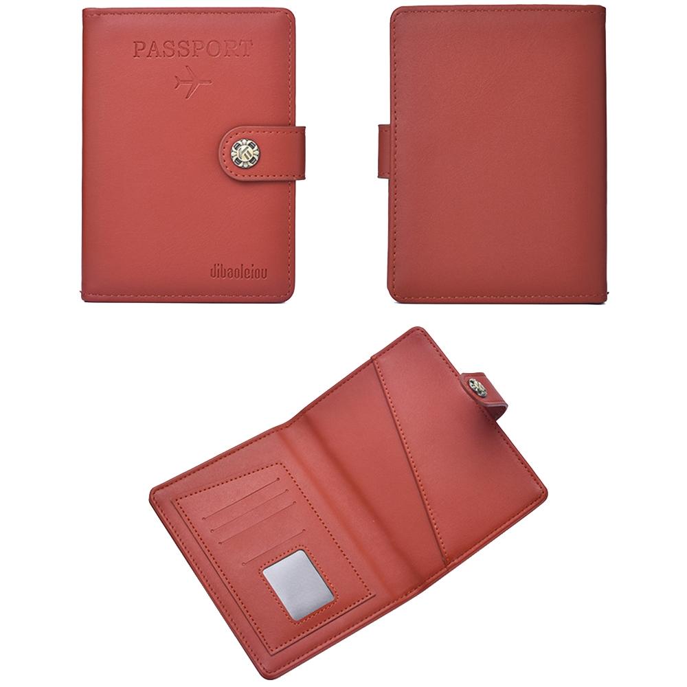 Multi Functional Passport Case With Buckle Dibaoleiou Pu Leather - Black