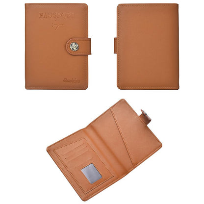 Multi Functional Passport Case With Buckle Dibaoleiou Pu Leather - Black