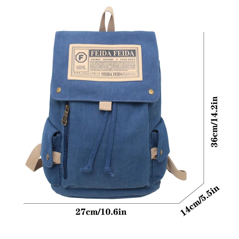 Large Capacity Canvas Backpack For Teens - Pink