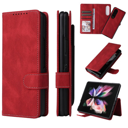 Foldable Leather Case for Samsung Galaxy z Fold 4 / 5g - Detachable - Red