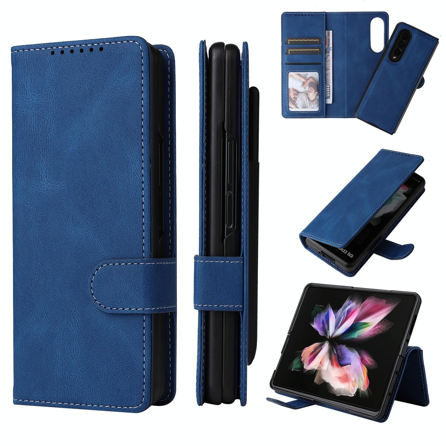 Foldable Leather Case for Samsung Galaxy z Fold 4 / 5g - Detachable - Red