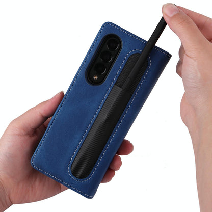 Foldable Leather Case for Samsung Galaxy z Fold 4 / 5g - Detachable - Red