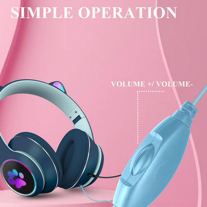 Foldable Led Headset With Mic Usb + 3.5Mm Port - Grey