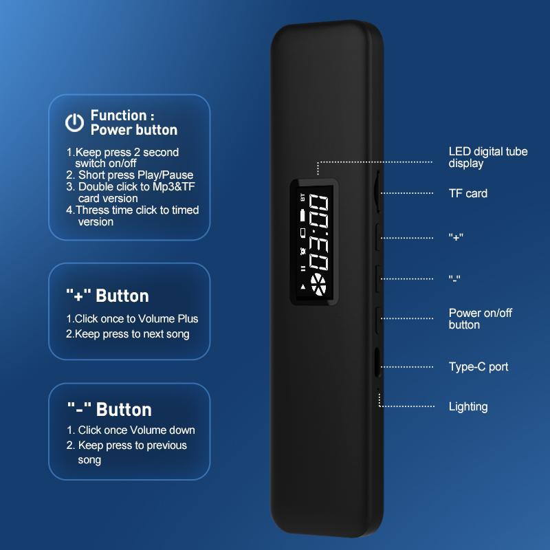 Bone Conduction Sleep Speaker Bluetooth 5.3 Fits All Devices - Black