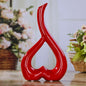 Creative Heart-Shaped Ceramic Flower Vase For Home Office Or Wedding Decor - Red