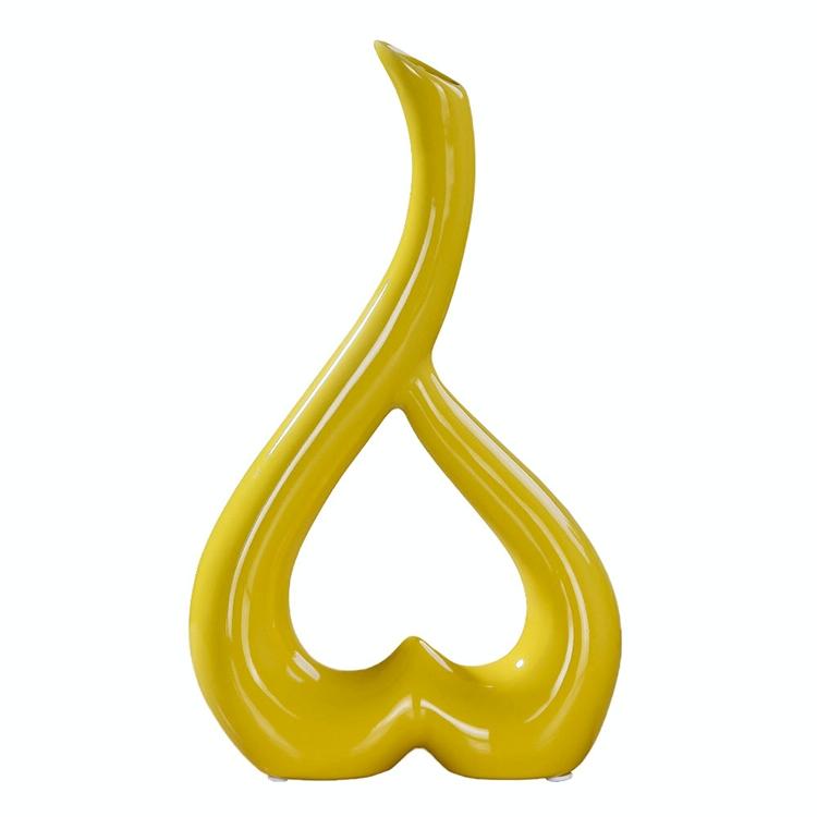 Creative Heart-Shaped Ceramic Flower Vase For Home Office Or Wedding Decor - Red