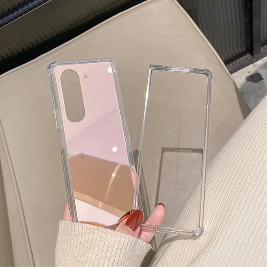 Reflective Noodle Case for Samsung Galaxy z Fold 4 - Reflective Finish - Rose Gold