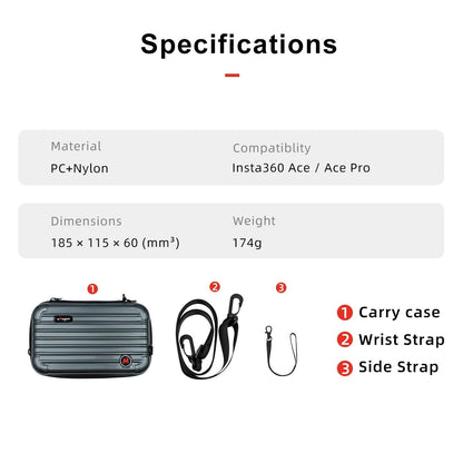 18.5 x 11.5 x 6cm Small Organizer Bag for Sports Camera Accessories - Pearl White