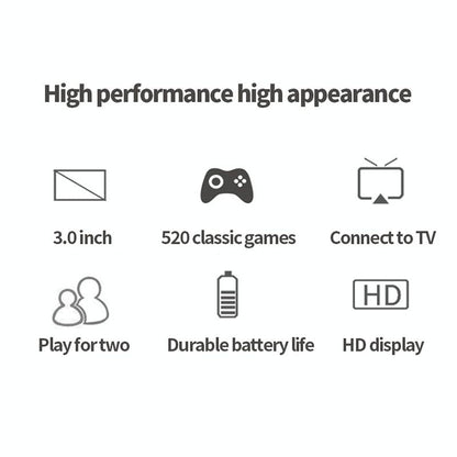 520 Classic Games Handheld Console With 3.0 Screen For S8 - Army Green