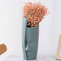 Thickened Drop-Proof Vase With Dried Flower Ornaments - Light Green