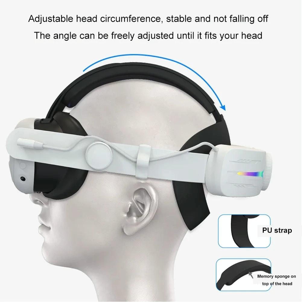 Foldable Rgb Headset for Meta Quest 3 - Usb Rechargeable - Black